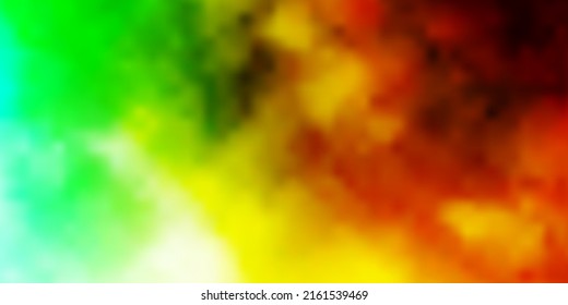Light Green, Yellow vector template with sky, clouds. Shining illustration with abstract gradient clouds. Pattern for your commercials.
