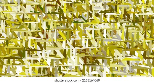 Light green, yellow vector template with triangle shapes. Web material illustration with colorful abstract triangles. Pattern for promotions.