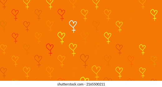 Light Green, Yellow vector template with businesswoman signs. Colorful illustration with gradient feminism shapes. Elegant design for wallpapers.