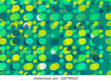 Light Green, Yellow vector template with bent lines. A vague circumflex abstract illustration with gradient. A completely new template for your business design.