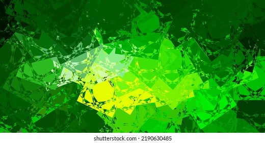Light Green, Yellow vector template with triangle shapes. Illustration with abstract colorful triangle shapes. Template for commercials.