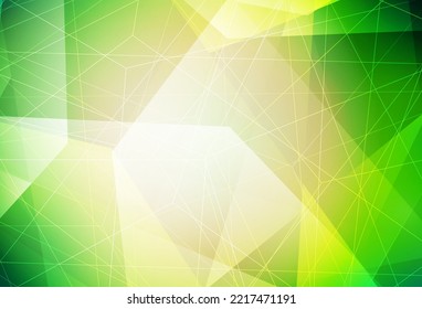 Light Green, Yellow vector template with crystals, triangles. Modern abstract illustration with colorful triangles. Pattern for booklets, leaflets