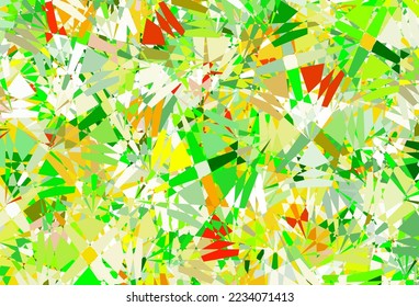 Light Green, Yellow vector template with triangle shapes. Triangle shapes with colorful gradient in abstract style. Pattern for promotions.