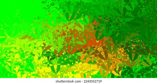 Light Green, Yellow vector template with triangle shapes. Web material illustration with colorful abstract triangles. Landing pages material.