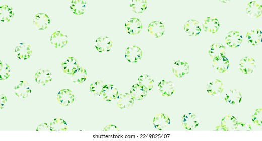 Light green, yellow vector template with circles. Colorful illustration with gradient dots in nature style. Design for your commercials.