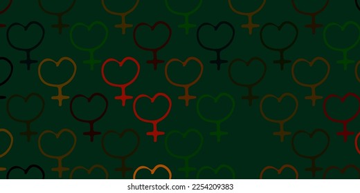 Light Green, Yellow vector template with businesswoman signs. Colorful feminism symbols with a gradient in modern style. Simple design for your web site.