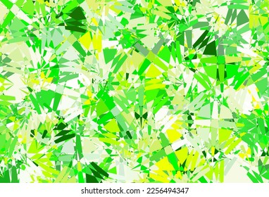 Plantilla vectorial verde claro, amarillo con formas triangulares. Ilustración abstracta inteligente con formas triangulares de estilo moderno. Material de las páginas de aterrizaje.