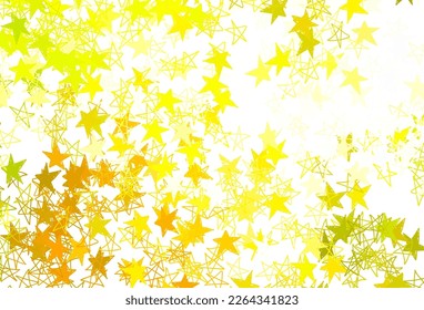 Light Green, Yellow vector template with sky stars. Glitter abstract illustration with colored stars. Smart design for your business advert.