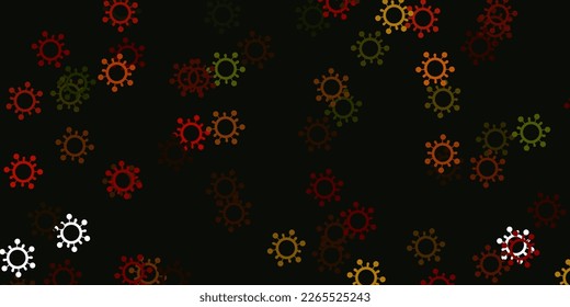 Light green, yellow vector template with flu signs. Colorful  gradient illness symbols in simple abstract style. Simple drawing against danger fever.