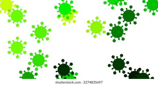 Light green, yellow vector template with flu signs. Abstract illustration with biological gradient shapes. Design for biohazard warning.