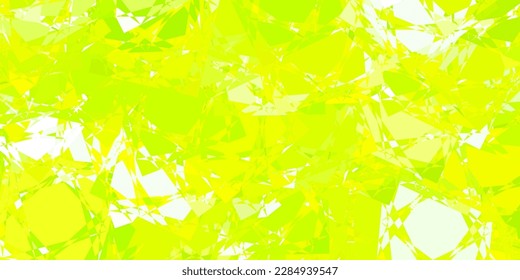 Plantilla vectorial verde claro, amarillo con formas triangulares. Ilustración con formas triangulares coloridas abstractas. Plantilla para comerciales.