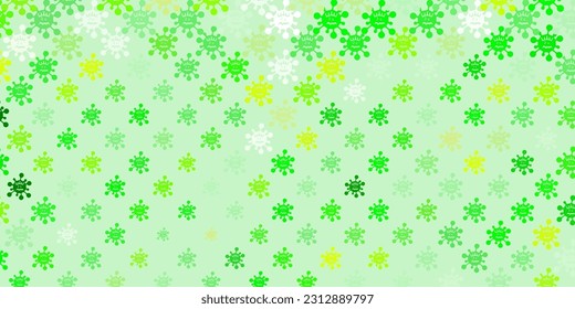 Light Green, Yellow vector template with flu signs. Colorful abstract illustration with gradient medical shapes. Design for biohazard warning.