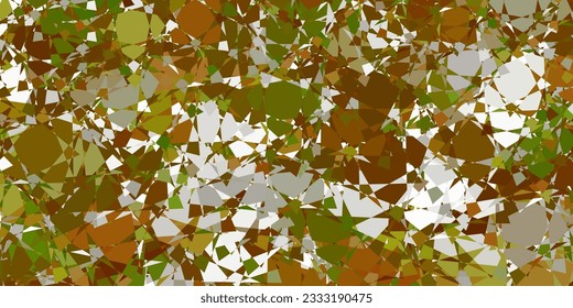 Plantilla vectorial verde claro, amarillo con formas triangulares. Formas triangulares con gradiente colorido en estilo abstracto. Patrón para promociones.