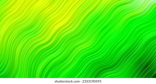 Light Green, Yellow vector template with wry lines. Gradient illustration in simple style with bows. Pattern for commercials, ads.
