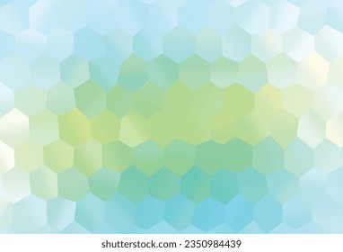 Plantilla de vector amarillo verde claro en estilo hexagonal. Fondo simple con hexágonos coloridos. Hermoso diseño para tu anuncio de negocios.