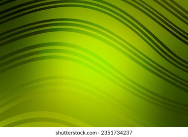 Light Green, Yellow vector template with curved lines. Shining colorful illustration in simple curve style. Business design for posters, banners.