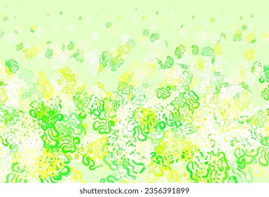 Light Green, Yellow vector template with chaotic shapes. Modern abstract illustration with colorful random forms. Best smart design for your business.