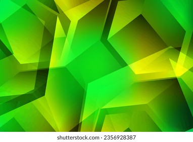 Light Green, Yellow vector template with crystals, squares. Abstract illustration with colorful lines, cubes. Best smart design for your business.