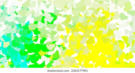 Hellgrüne, gelbe Vektorvorlage mit abstrakten Formularen. Moderne abstrakte Illustration mit Farbverlauf-Zufallsformen. Elegantes Design für Bildschirmhintergründe.