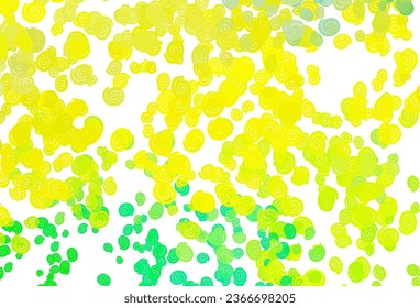 Light Green, Yellow vector template with abstract lines. Shining illustration, which consist of blurred lines, circles. The elegant pattern for brand book.