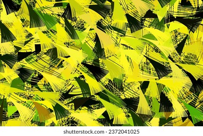 Light Green, Yellow vector template with chaotic shapes.