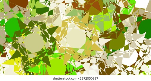 Light green, yellow vector template with triangle shapes. Illustration with abstract colorful triangle shapes. An easy addition to your commertials.