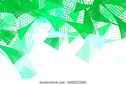 Verde claro, plantilla de vector amarillo con cristales, triángulos. Ilustración con un conjunto de triángulos coloridos. Diseño elegante para tapices.