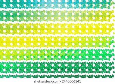 Light Green, Yellow vector template with lines, ovals. A vague circumflex abstract illustration with gradient. Pattern for your business design.