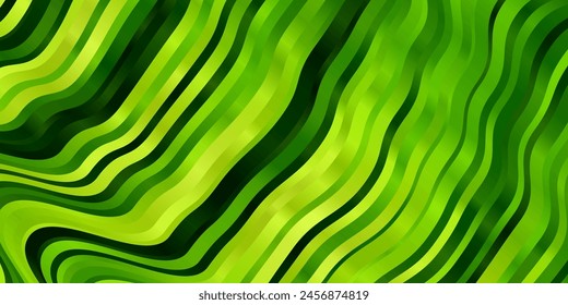 Verde claro, Plantilla de Vector amarillo con líneas irregulares. Nueva ilustración colorida con líneas dobladas. Diseño para su promoción de negocio.
