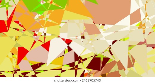 Verde claro, Plantilla de Vector amarillo con Formas triangulares. Ilustración abstracta excepcional con gama de triángulos de colores. Diseña para tus Fondos de pantalla.