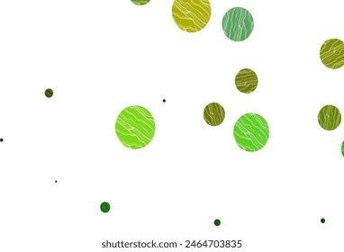 Light green, yellow vector template with circles. Abstract illustration with colored bubbles in nature style. Completely new template for your brand book.