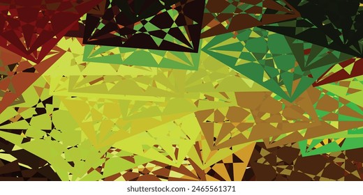 Light Green, Yellow vector template with triangle shapes. Web material illustration with colorful abstract triangles. Pattern for promotions.