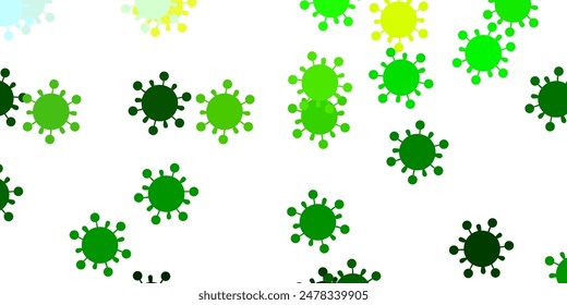 Light green, yellow vector template with flu signs. Colorful abstract illustration with gradient medical shapes. Best design for quarantine events.