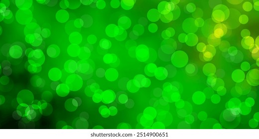 Light Green, Yellow vector template with circles. Glitter abstract illustration with colorful drops. Design for your commercials.