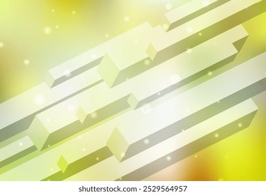 Verde claro, Plantilla de Vector amarillo con rombo. Diseño decorativo en estilo abstracto con rectángulos. La Plantilla se puede utilizar como fondo.