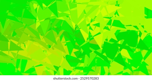 Plantilla de Vector verde claro, amarillo con Formas triangulares. Diseño simple en estilo abstracto con triángulos, líneas. Una adición fácil a sus comerciales.