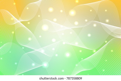 Light Green, Yellow vector template with carnival confetti. Confetti on blurred abstract background with colorful gradient. The template can be used as a background for postcards.
