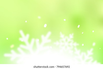 Light Green, Yellow vector template with ice snowflakes. Modern geometrical abstract illustration with crystals of ice. The pattern can be used for year new  websites.