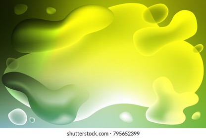 Light Green, Yellow vector template with bubble shapes. A completely new color illustration in memphis style. The elegant pattern for brand book.