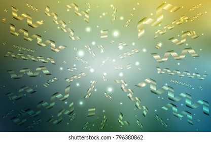 Light Green, Yellow vector template with carnival confetti. Blurred decorative design in anniversary style with confetti. The pattern can be used for birthday gifts, congratulations.