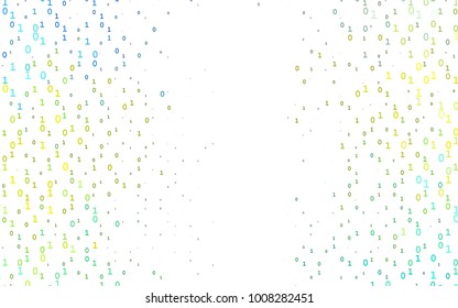 Light Green, Yellow vector texture with Digit characters. Modern geometrical illustration with numerals. Template can be used as a background for ads of typography.