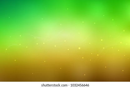 Light Green, Yellow vector texture with disks. Blurred bubbles on abstract background with colorful gradient. Completely new template for your brand book.