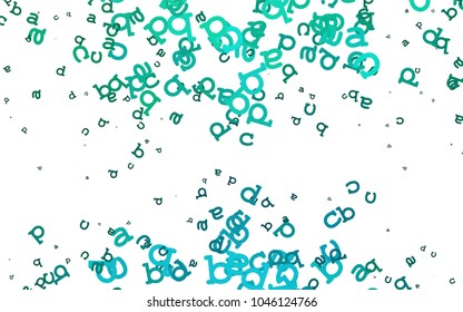 Light Green, Yellow vector texture with ABC characters. Blurred design in simple style with signs of alphabet. The pattern can be used for school, grammar websites.