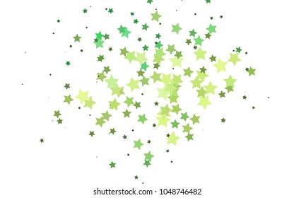 Light Green, Yellow vector texture with beautiful stars. Glitter abstract illustration with colored stars. The pattern can be used for websites.