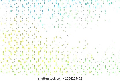 Light Green, Yellow vector texture with Digit characters. Shining colorful illustration with isolated Digit signs. Template can be used as a background for ads of typography.