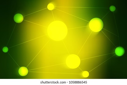 Light Green, Yellow vector texture with disks, lines. Abstract illustration with colorful discs and triangles. Beautiful design for your business advert.