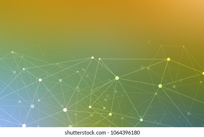 Light Green, Yellow vector texture with disks, lines. Decorative design in abstract style with triangle structure. Beautiful design for your business advert.