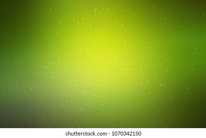 Light Green, Yellow vector texture with milky way stars. Blurred decorative design in simple style with galaxy stars. Pattern for astronomy websites.