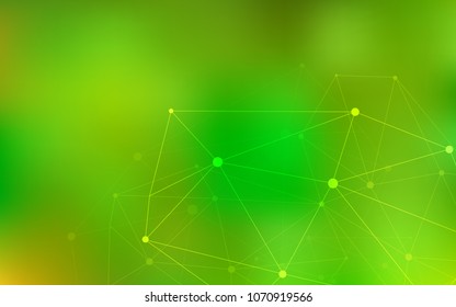 Light Green, Yellow vector texture with disks, lines. Modern abstract colorful illustration with spheres and lines. Beautiful design for your business advert.