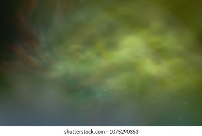 Light Green, Yellow vector texture with milky way stars. Space stars on blurred abstract background with gradient. Best design for your ad, poster, banner.